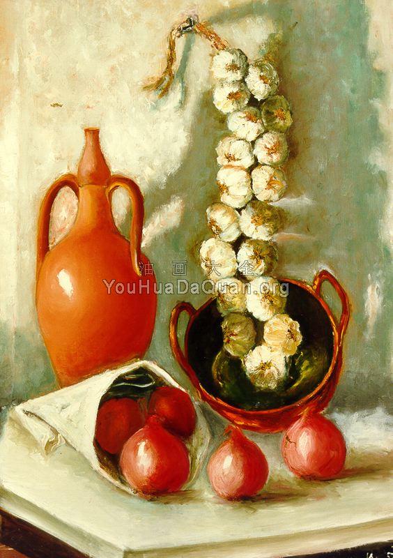 Bodegon Con Ajos - 马里·Fe·罗梅罗·坎波